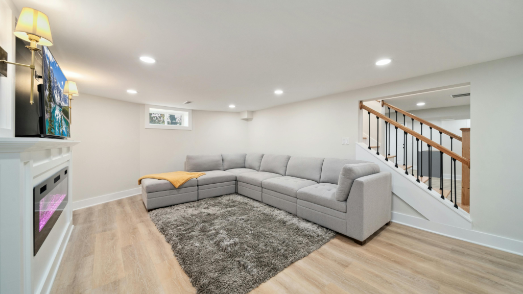 Large Basement with sofa